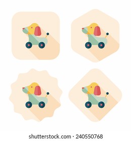 toy dog flat icon with long shadow,eps 10