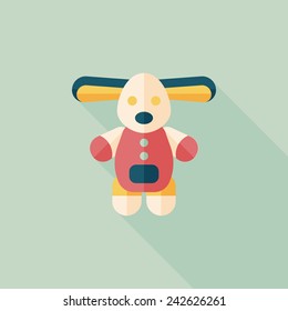 toy dog flat icon with long shadow,eps10
