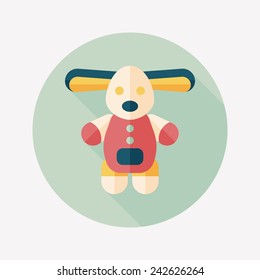 toy dog flat icon with long shadow,eps10