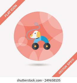 toy dog flat icon with long shadow,eps 10