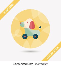 toy dog flat icon with long shadow,eps 10