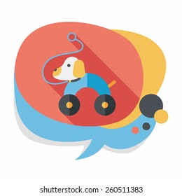 toy dog flat icon with long shadow,eps 10