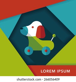 toy dog flat icon with long shadow,eps 10