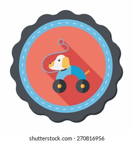 toy dog flat icon with long shadow,eps 10