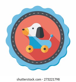 toy dog flat icon with long shadow,eps 10