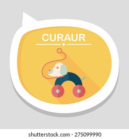 toy dog flat icon with long shadow,eps 10