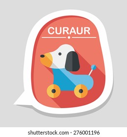 toy dog flat icon with long shadow,eps 10