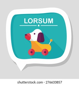 toy dog flat icon with long shadow,eps 10