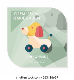toy dog flat icon with long shadow,eps 10