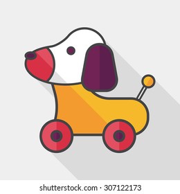 toy dog flat icon with long shadow,eps 10
