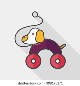 toy dog flat icon with long shadow,eps 10