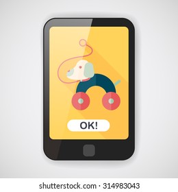 toy dog flat icon with long shadow,eps 10