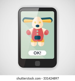 toy dog flat icon with long shadow,eps10