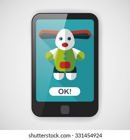 toy dog flat icon with long shadow,eps10