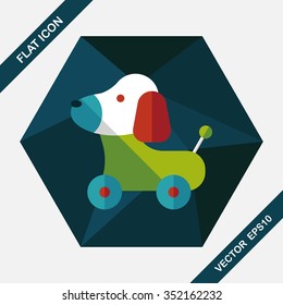 toy dog flat icon with long shadow,eps 10