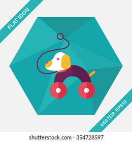 toy dog flat icon with long shadow,eps 10