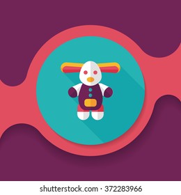 toy dog flat icon with long shadow,eps10