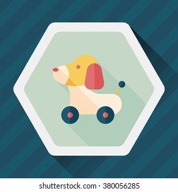 toy dog flat icon with long shadow,eps 10