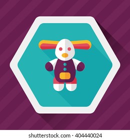 toy dog flat icon with long shadow,eps10
