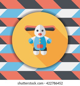 toy dog flat icon with long shadow,eps10