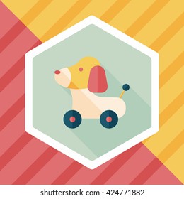 toy dog flat icon with long shadow,eps 10