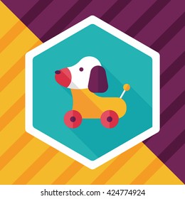toy dog flat icon with long shadow,eps 10