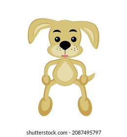 Toy dog, in a flat style. Isolated on white background vector illustration