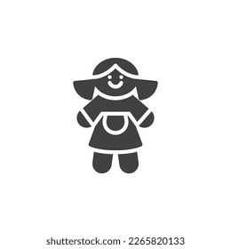 Toy doll vector icon. filled flat sign for mobile concept and web design. Doll glyph icon. Symbol, logo illustration. Vector graphics