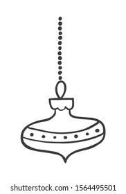 Сhristmas toy in doodle sketch style. Vector illustration.