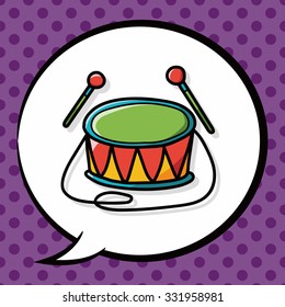 Toy drum doodle, speech bubble
