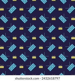Toy drum elements multicolor trendy pattern vector illustration background