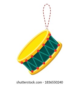 Toy drum icon. Cartoon of toy drum vector icon for web design isolated on white background