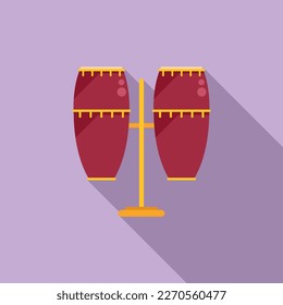 Toy drum icon flat vector. Music kit. Instrument percussion