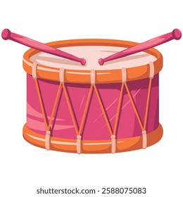 Toy Drum Icon Musical Instrument Illustration