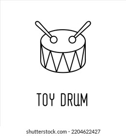 Toy drum icon. Vector illustration