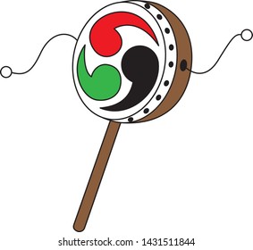 Toy drum (it is traditional Japanese toy for children. They swing right and left to drum it.) 