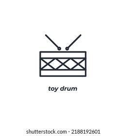 toy drum line icon. linear style sign for mobile concept and web design. Outline vector icon. Symbol, logo illustration. Vector graphics
