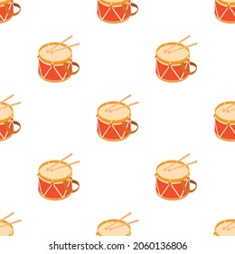 Toy drum pattern seamless background texture repeat wallpaper geometric vector