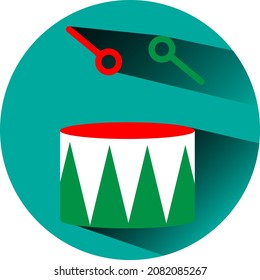 Toy drums, illustration, vector, on a white background.