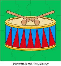 Toy drums suitable for children's puzzle vector illustration