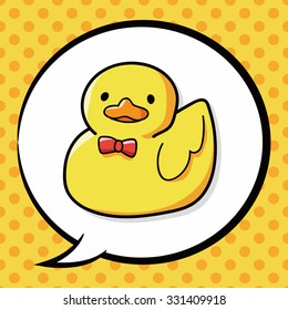 toy duck doodle, speech bubble