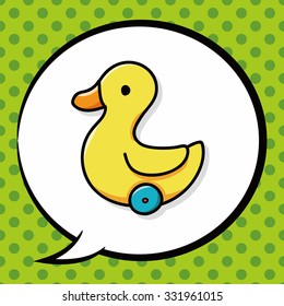 toy duck doodle, speech bubble