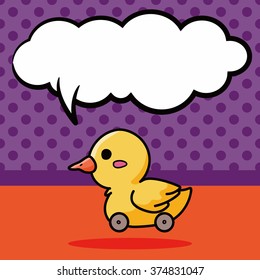 toy duck doodle, speech bubble