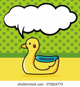 toy duck doodle, speech bubble