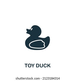 Toy Duck icon. Monochrome simple Toy Duck icon for templates, web design and infographics