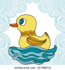 Toy duck. Vector illustration.