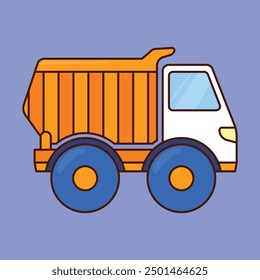 Toy dump truck icon vector. Cute Sand Truck Car toy vector. toy car