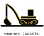 Toy excavator vector is used for making an illustration containing toys for children. or an excavator cartoon image