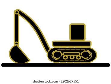 Toy excavator vector is used for making an illustration containing toys for children. or an excavator cartoon image