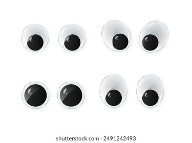 toy eyes cartoon safety wobbly flat style design vector